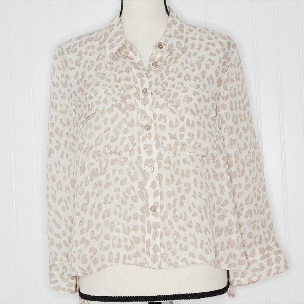 Equipment leopard print wash silk shirt